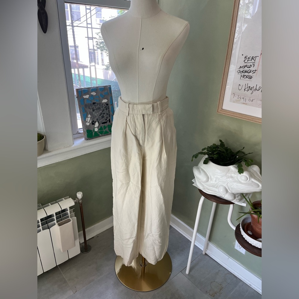 Linen cream pants size 2